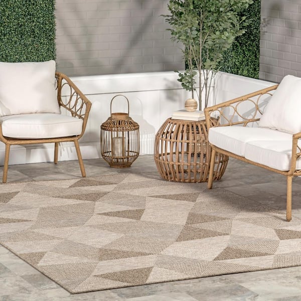 Guinevere Mosaic Tan 4 ft. x 6 ft. Indoor/Outdoor Area Rug