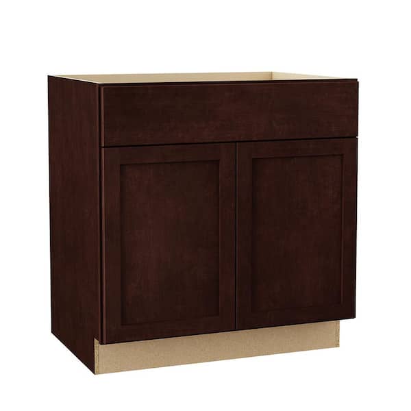 Shaker 33 in. W x 24 in. D x 34.5 in. H Assembled Base Cabinet in Java