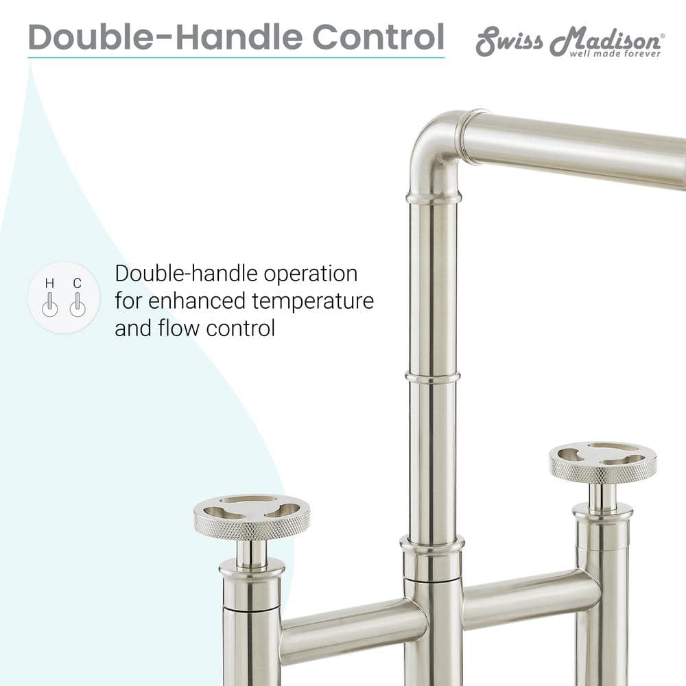 Avallon Pro Brushed Nickel Widespread Kitchen Faucet with Side Sprayer