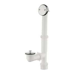 Twist and Close 1-1/2 in. White Poly Pipe Bath Waste and Overflow Drain in Chrome
