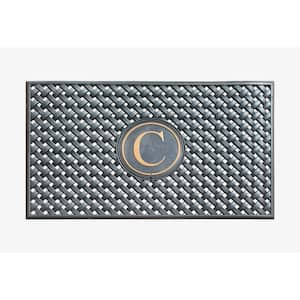 A1HC Weave Black/Bronze 24 in x 39 in 100% Rubber Thin Profile Outdoor Durable Monogrammed C Doormat