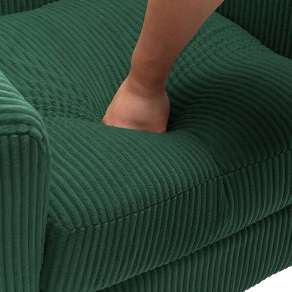 魅力の Uixe Arm 360°Swivel Upholstered Fabric Corduroy Green Dark 椅子