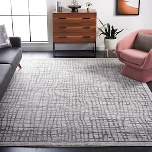 Adirondack Silver/Ivory 8 ft. x 10 ft. Abstract Area Rug