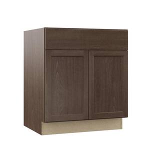 Shaker Assembled 30x34.5x24 in. Base Kitchen Cabinet with Ball-Bearing Drawer Glides in Brindle