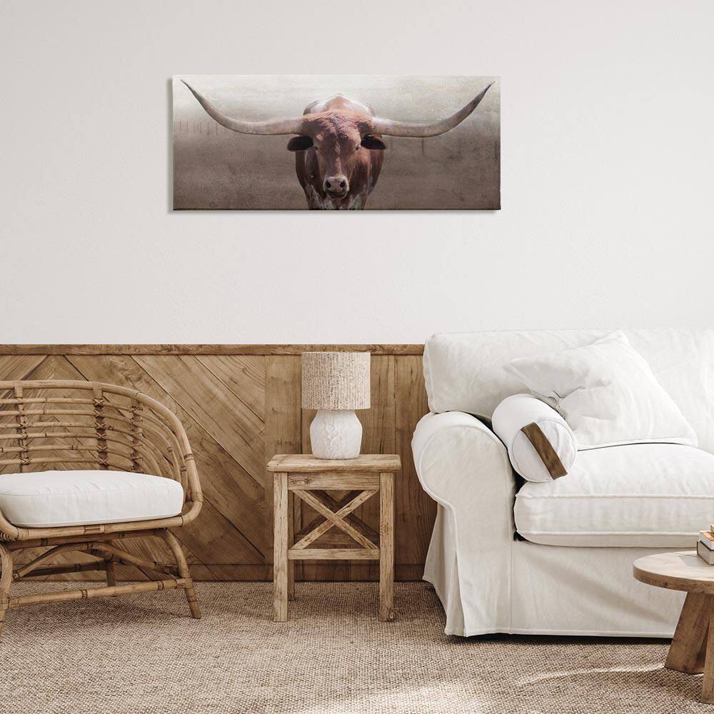 Rustic Western Longhorn by Carol Robinson Unframed Animal Graphic Art Print 17 in. x 40 in. price history on PriceWatchPro