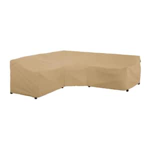 Terrazzo 100 in. L x 33.5 in. D x 31 in. H V-Shape Sectional Lounge Set Cover