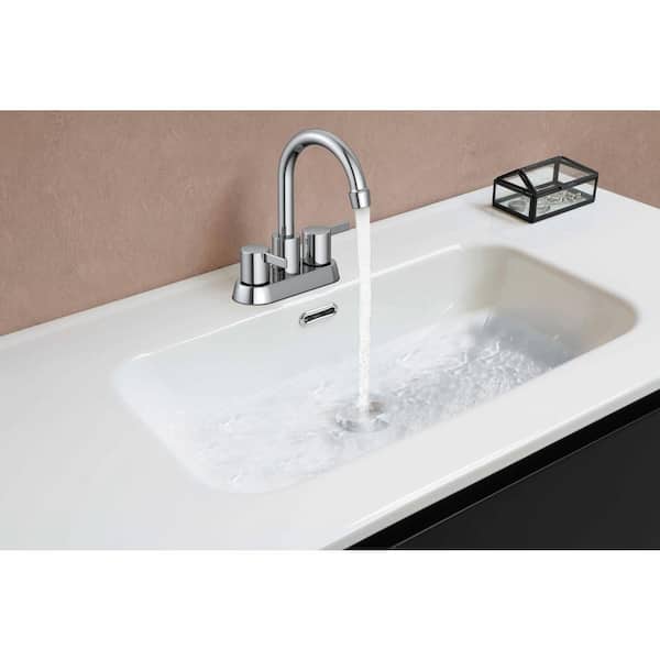 Garrick 4 in. Centerset 2-Handle High-Arc Bathroom Faucet in Chrome