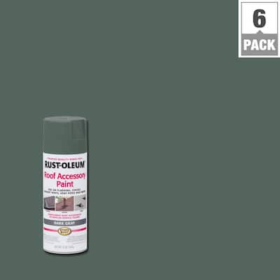 12 oz. Dark Gray Roof Accessory Spray Paint (6-Pack)