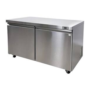 60 in. W 15.5 cu. ft Auto/Cycle Defrost Commercial Undercounter Upright Freezer in Stainless