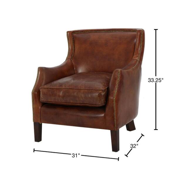 small brown leather club chair