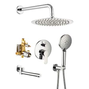Single Handle 3-Spray High Pressure Tub and Shower Faucet Combo in Polished Chrome (Valve Included)