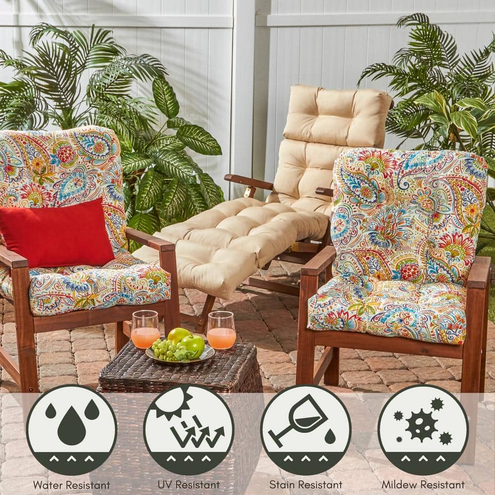Jamboree Paisley Multicolor Polyester Outdoor Chair Cushion