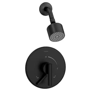 Dia Single Handle Wall-Mounted Shower Trim Kit with Volume Control in Matte Black - 1.5 GPM (Valve not Included)