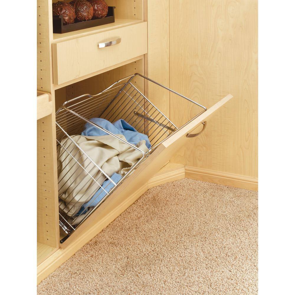 Satin Nickel Pull-Out Hamper Basket 