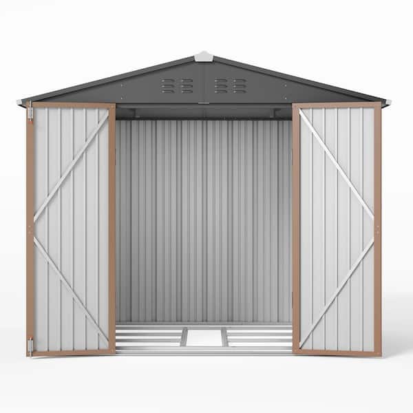 Lofka 8 x 6 ft. (48 sq. ft.) Galvanized Metal Garden Shed with