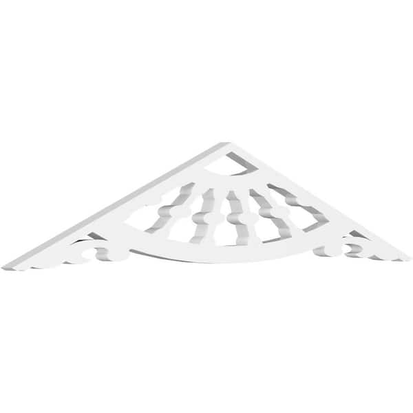 Ekena Millwork 1 in. x 36 in. x 7-1/2 in. (5/12) Pitch Wagon Wheel Gable Pediment Architectural Grade PVC Moulding
