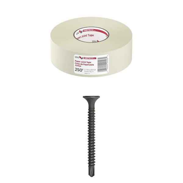 2-1/16 in. x 250 ft. Paper Drywall Joint Tape and #6 1-5/8 in. Drywall Screws (1 lb. Box)