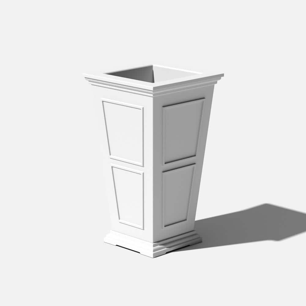 Veradek Brixton Tall 28-inch White Plastic Planter