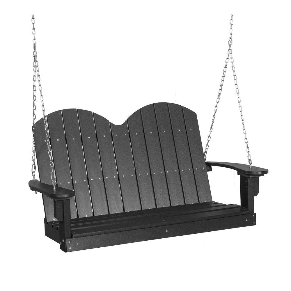 WILDRIDGE Classic 2Person Dark Gray Plastic Savannah Porch Swing LCC