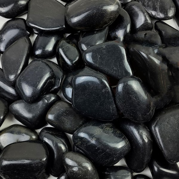 Black Decorative Pebbles River Rocks 2-3 Inch Large Stones 40 lb Bag for Planters Aquarium Garden Landscaping