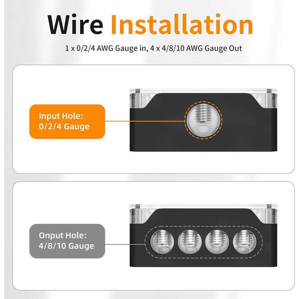 Lot 2 Blocs Distribution Alimentation 4 Voies 0 2 4 AWG - Amplificateur Audio Voiture
