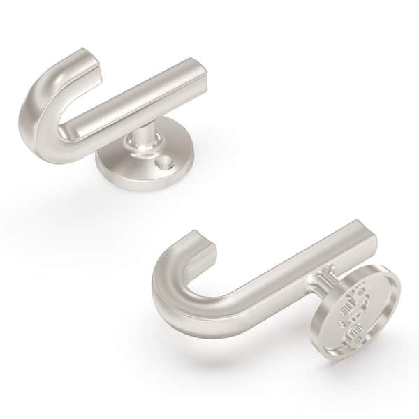 HICKORY HARDWARE Woodward Collection Hook 2.94 in H Zinc 35 lb. Load Capacity Modern Satin Nickel Finish (5-Pack)
