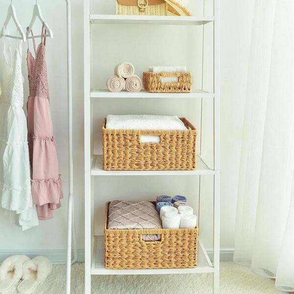 Brown 16.5 in. x 7.5 in. Polypropylene Decorative Basket with