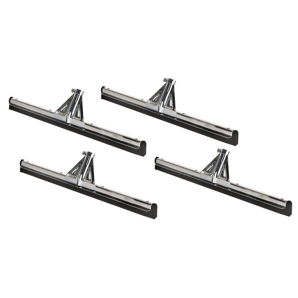 Alpine Industries 22 in. Dual Moss Rubber Floor Squeegee Without Handle in Black (4Pack) 44122