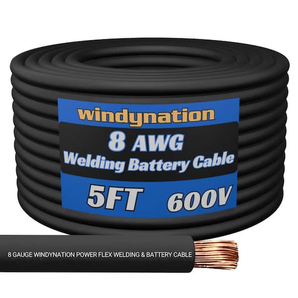 8-Gauge 5 ft. Black Welding Cable