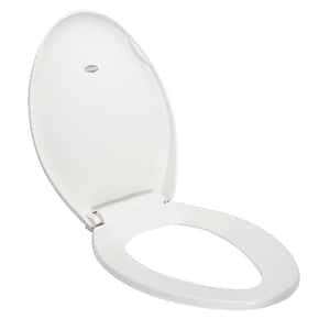 White Superior Soft - Close Elongated Closed Front Toilet Seat in White
