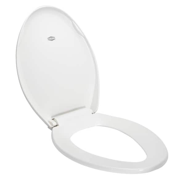 EZ-FLO White Superior Soft - Close Elongated Closed Front Toilet Seat in White