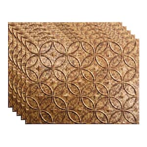 18.25 in. x 24.25 in. Rings Vinyl Backsplash Panel in Cracked Copper (5-Pack)