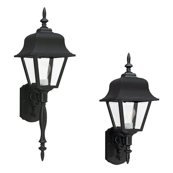 Polycarbonate Outdoor Collection 1-Light Black Outdoor Wall Lantern Sconce