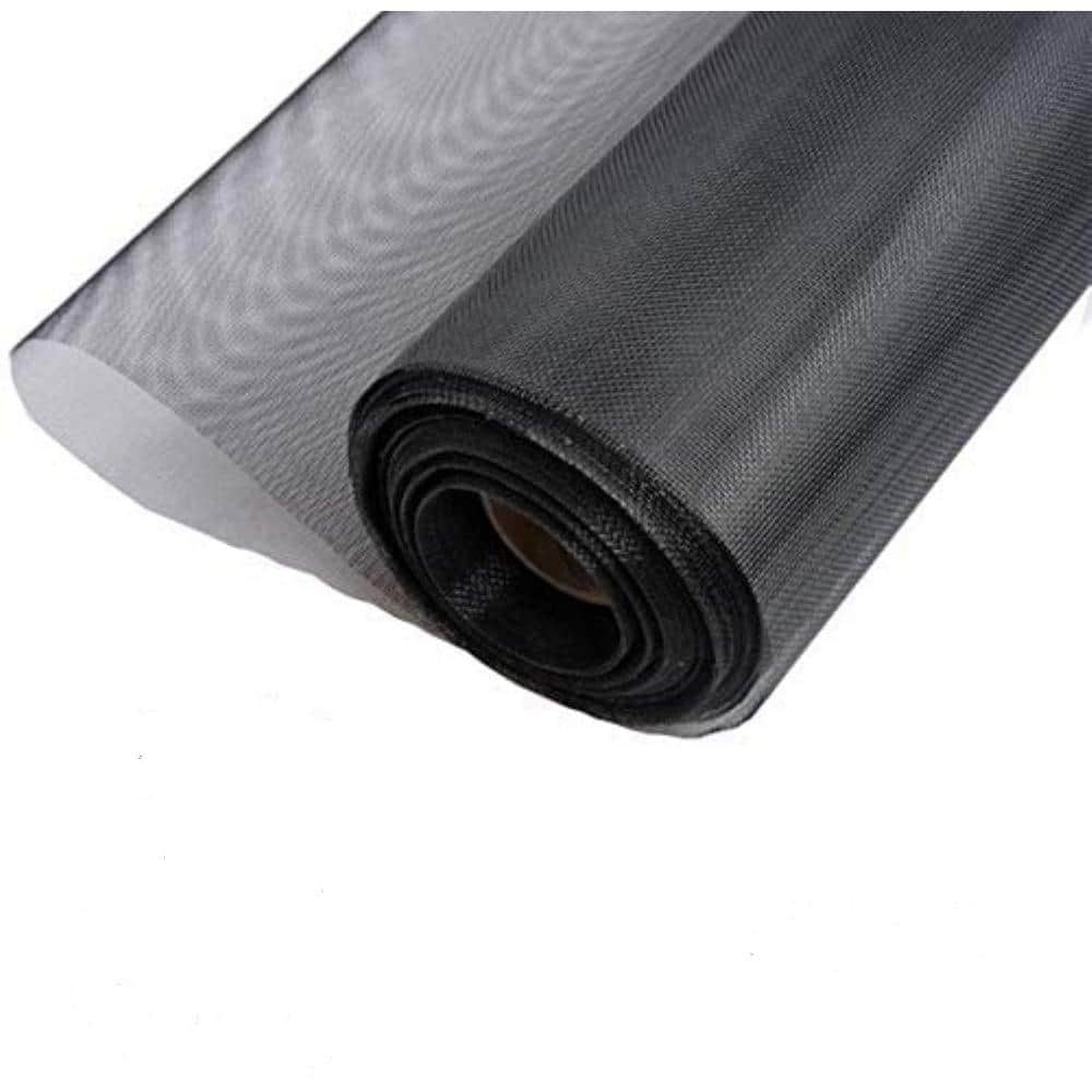 Agfabric 36 in. x 84 in. DIY Fiberglass Window Screen Black Mesh Fabric