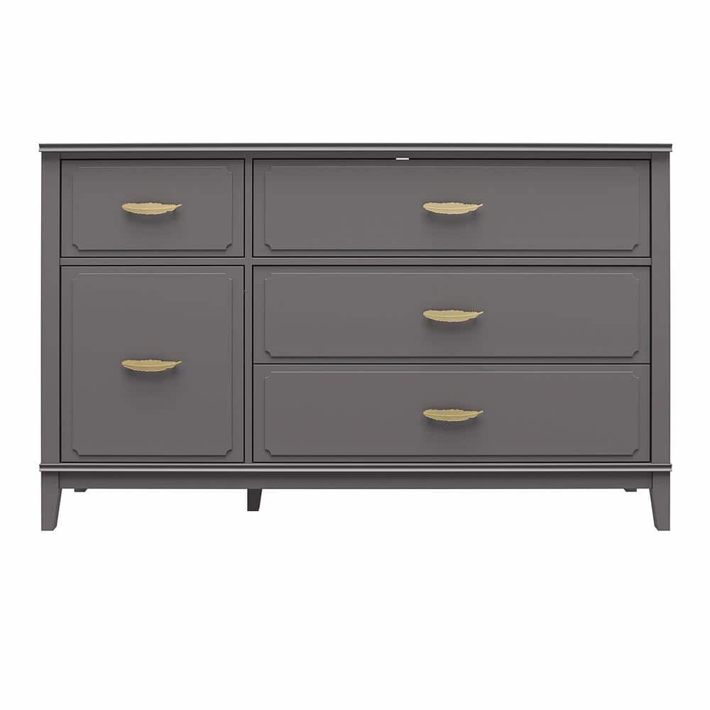 Mr. Kate Stella 4Drawer 1Door Graphite Gray Dresser 32.87 in. H x 53.