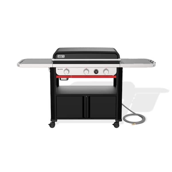 Weber Slate Griddle 3-Burner Natural Gas 30 in. Flat Top Grill in Black with Thermometer