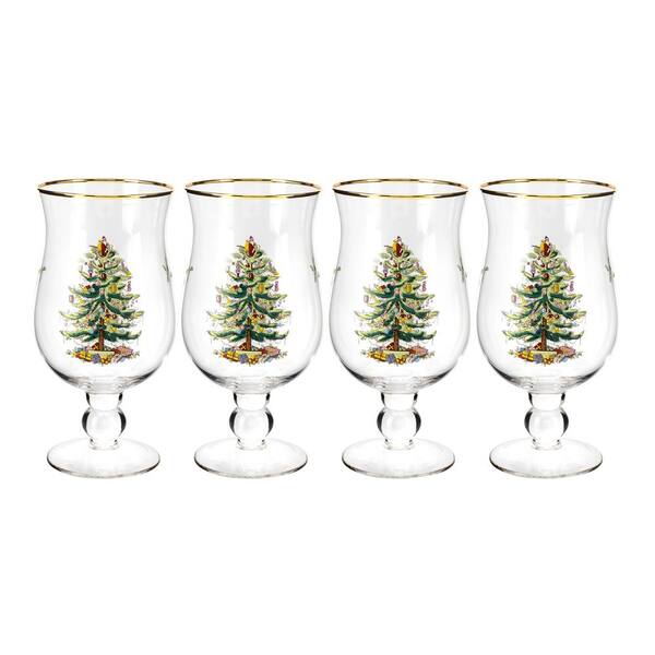 Spode 4-Piece Christmas Tree Glass Tulip Shaped Set 1739123 - The