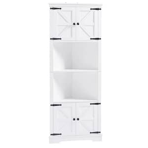 26 in. W x 14 in. D x 67 in. H White Linen Cabinet with Adjustable Shelf