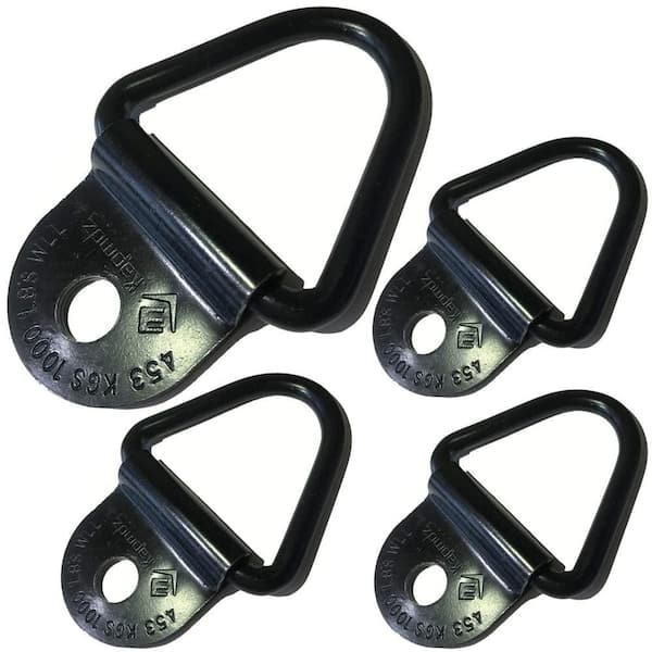 2 in. Heavy Duty Truck Bed Tie Down Anchors Rings Trailers Hook Cargo Bolt on V Ring Pickups Rail Accessories (4-Pack)