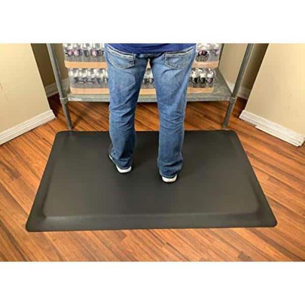 Choice 39 x 58 1/2 Black Rubber Straight Edge Anti-Fatigue Floor Mat -  7/8 Thick