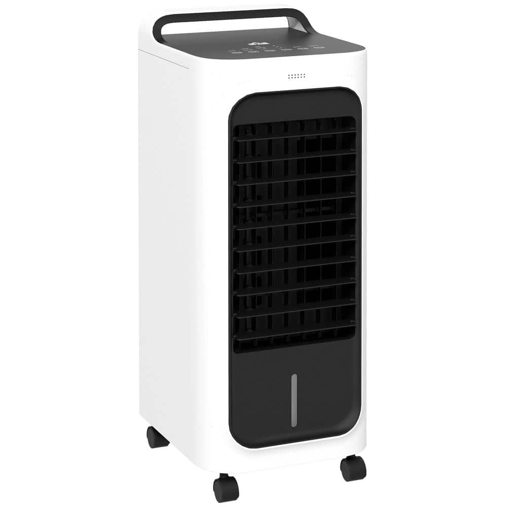 HOMCOM 20 (DOE) BTU in. Portable Air Cooler, 3-In-1 Ice Cooling Fan, Water Humidifier Unit with Remote, LED Display