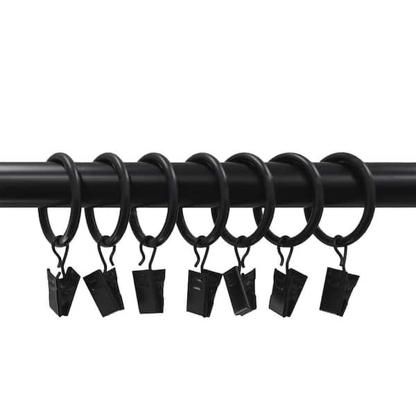 Clip Rings In Matte Black Umb888002, Clip Curtain Rings Black