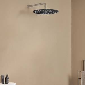 1-Spray Pattern with 2.5-GPM Round 12 in. Ceiling Mount Rain Fixed Shower Head in Matte Black