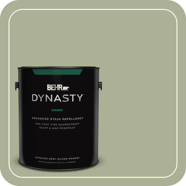 BEHR DYNASTY 1 gal. #PPU10-06 Spring Walk One-Coat Hide Semi-Gloss Enamel Interior Stain-Blocking Paint & Primer