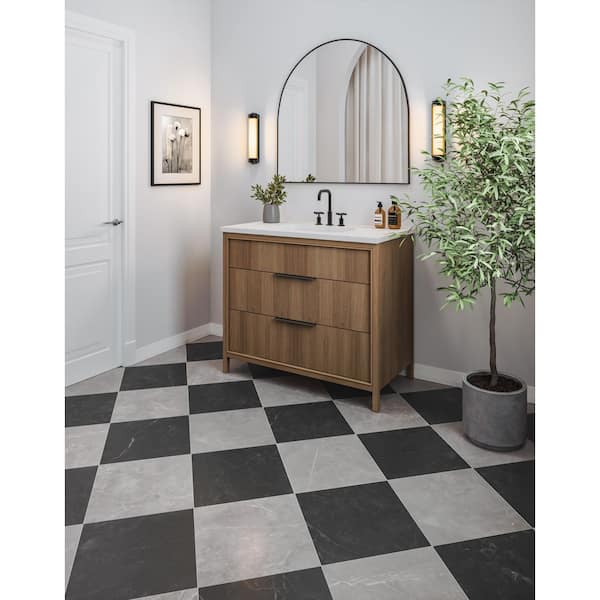 Stonegrid Nero (Black) Matte 12 in. x 12 in. Stone Look Porcelain Tile (16.72 sq. ft. /case)