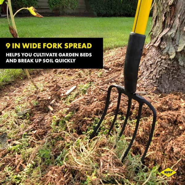 54 in. Classic Fiberglass Heavy-Duty 5-Tine Garden Fork with Cushion Grip (3-Pack)