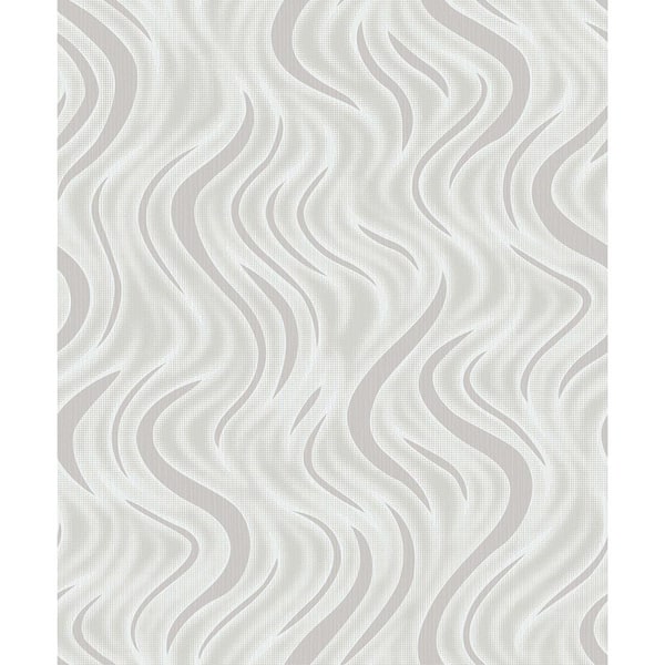 Advantage Roxie Silver Wave Paper Strippable Roll (Covers 57.8 sq. ft.)