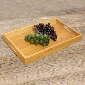 18 in. x 4 in. x 12.5 in. Natural Bamboo Tray Set (3-Piece)