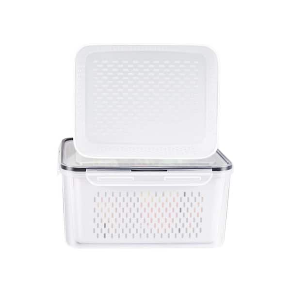 4 Pcs Small Clear Fruit Storage Containers for Fridge with Removable Colander, Airtight Food Storage Container