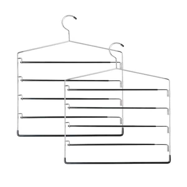 Honey-Can-Do Chrome Steel Pants Hangers 2-Pack HNG-09030 - The Home Depot